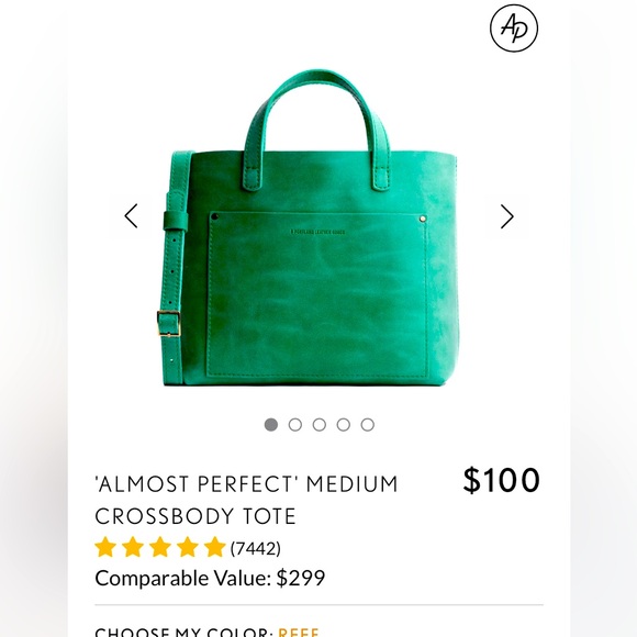 Portland Leather Handbags - Green Crossbody Tote